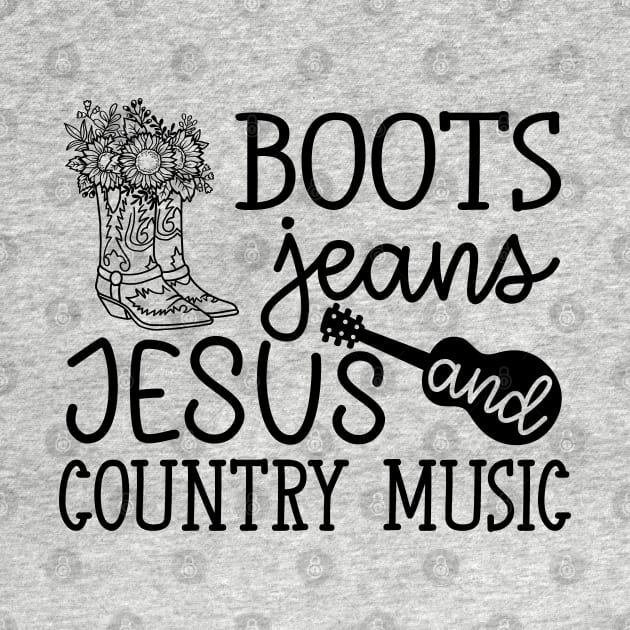 Boots Jeans Jesus and Country Music Guitar Cute by GlimmerDesigns